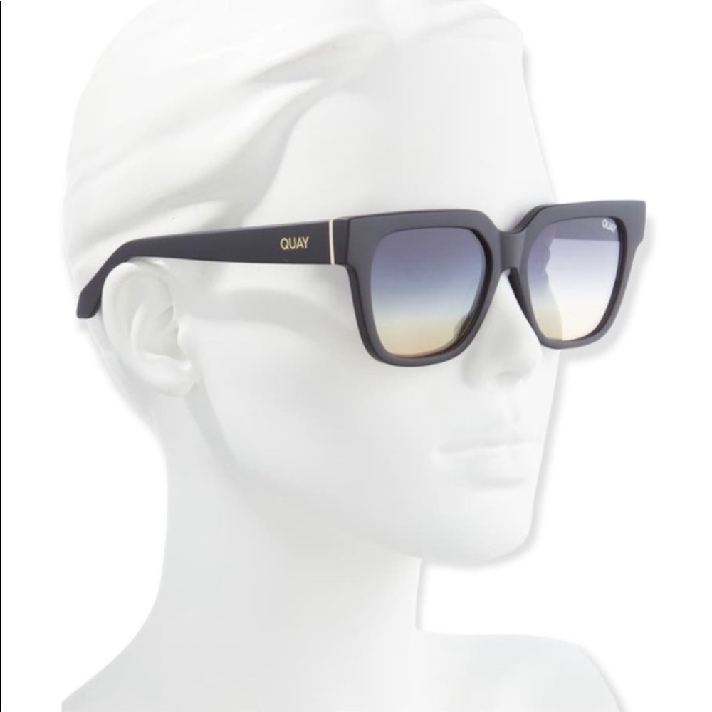 Quay Australia PSA Matte Black Gold Sunglasses NWT - Picture 5 of 9